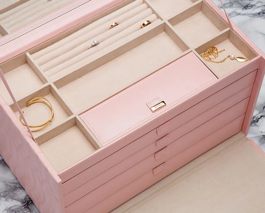 Caroline Extra Large Jewelry Box (Rose Quartz)
