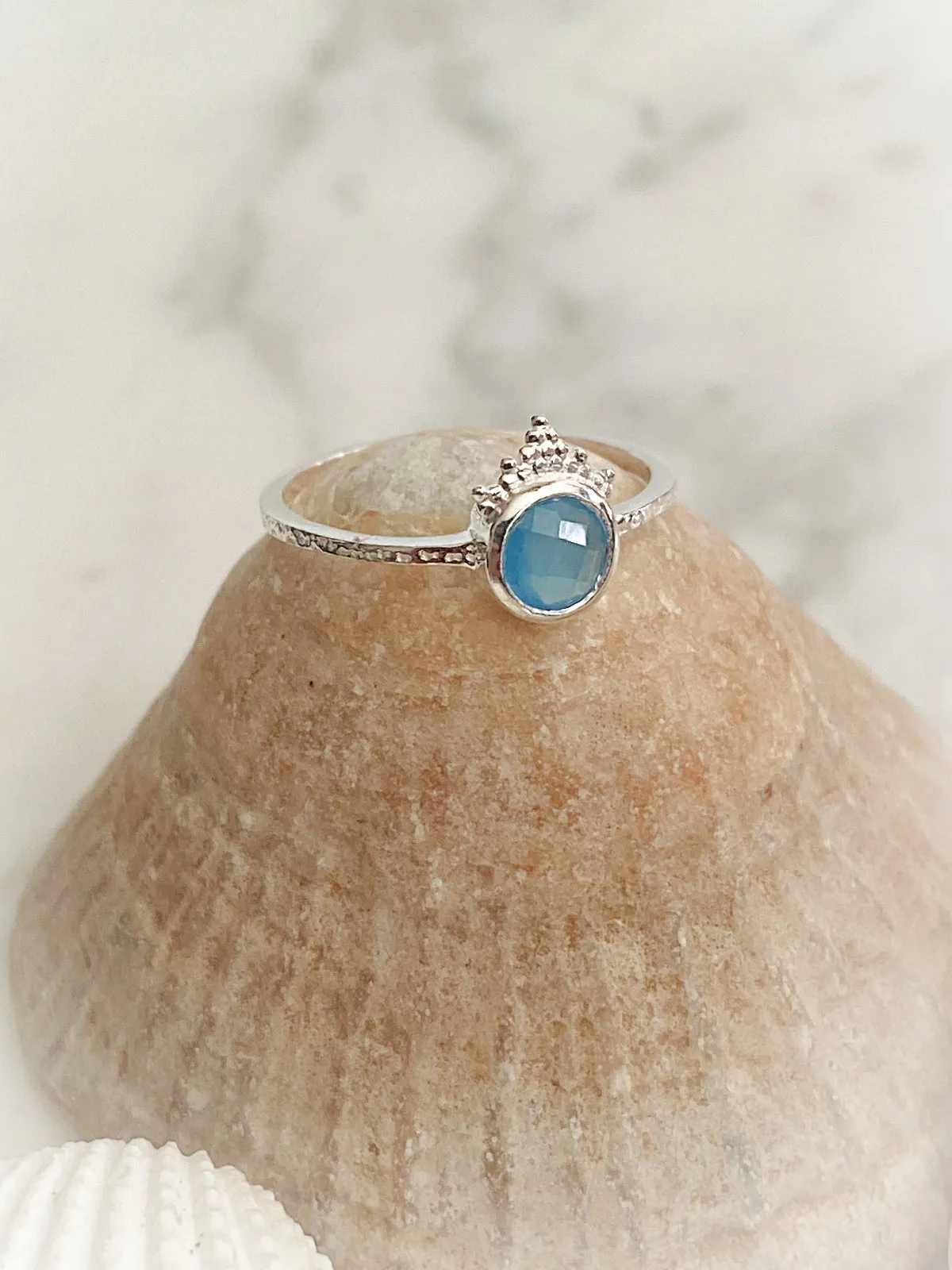 Chalcedony Crown Ring