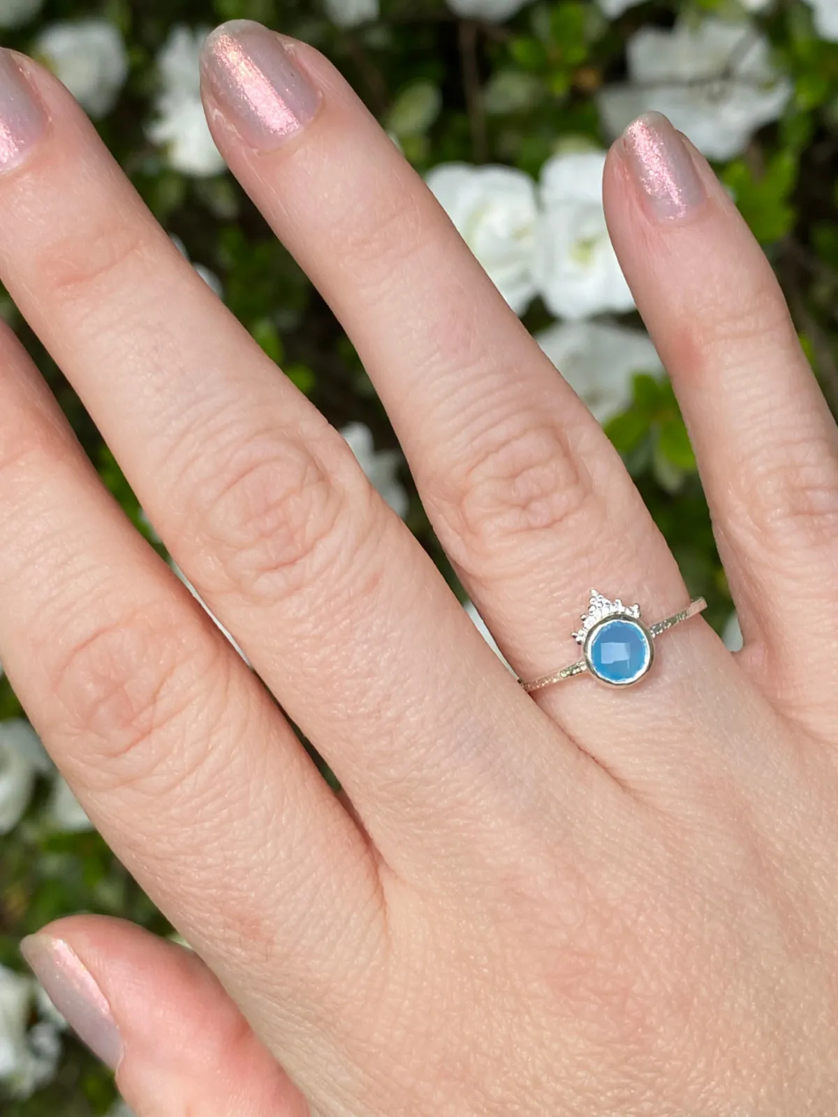 Chalcedony Crown Ring