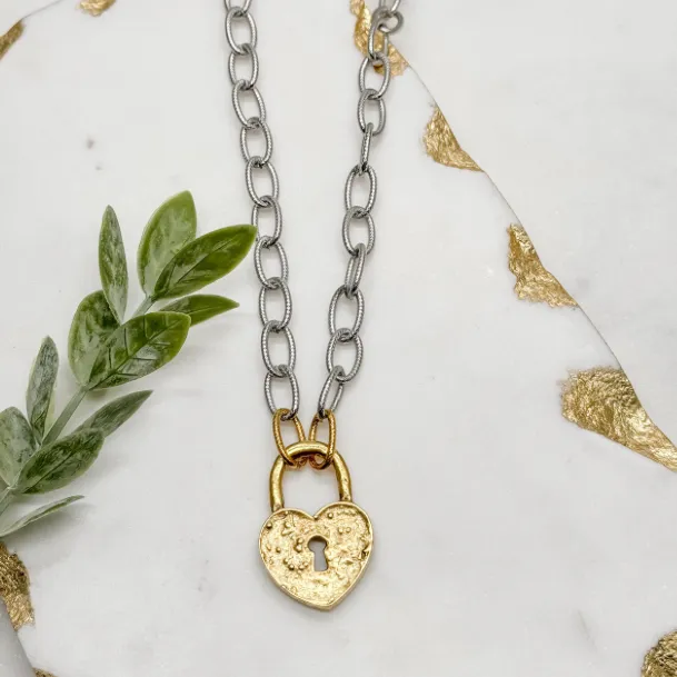 Charlotte Mixed Metal Heart Locket