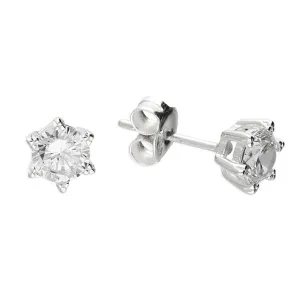 Classic 5mm Solitaire Cz Stud Earrings In Sterling Silver