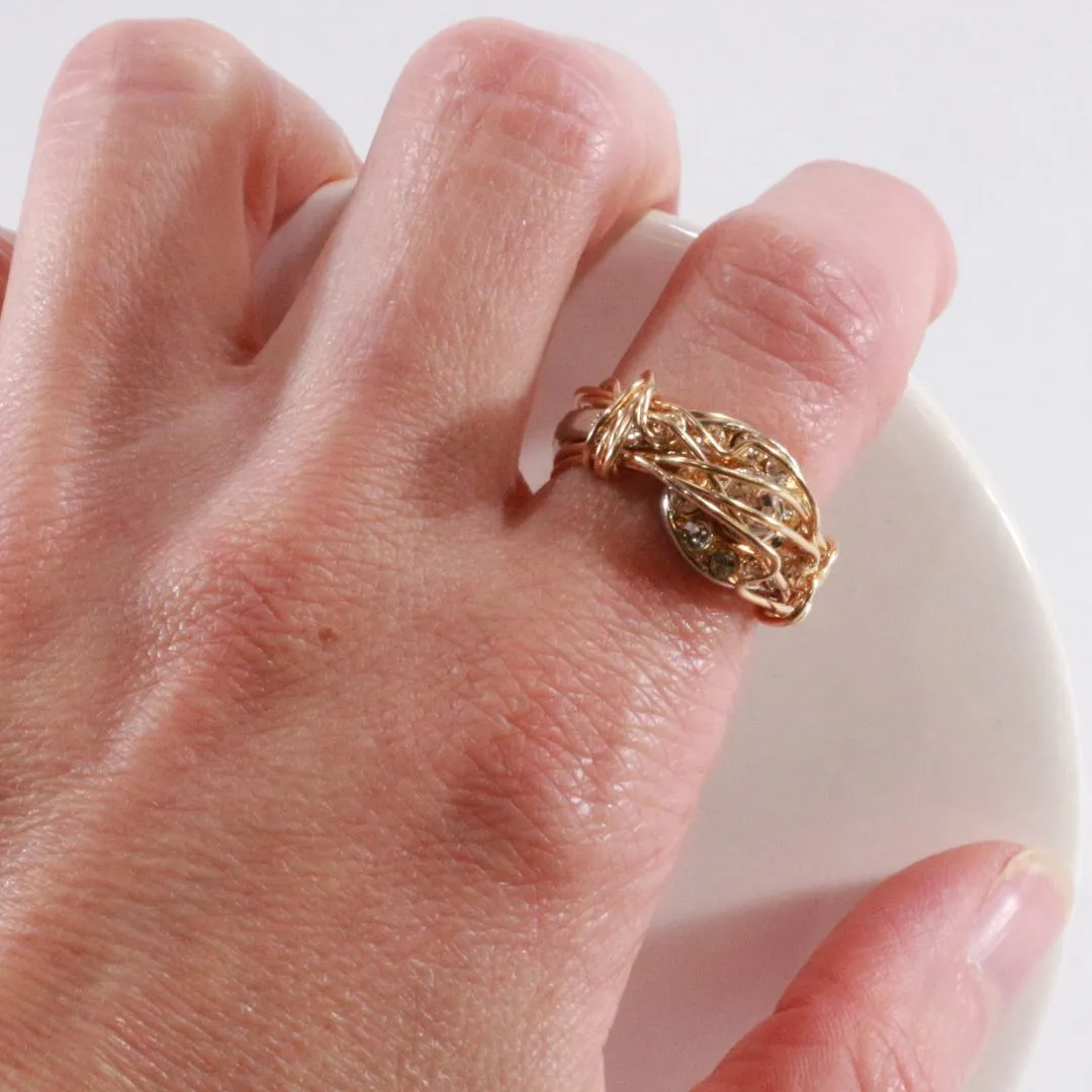 Clear and Simple  - Vintage Cocktail Ring