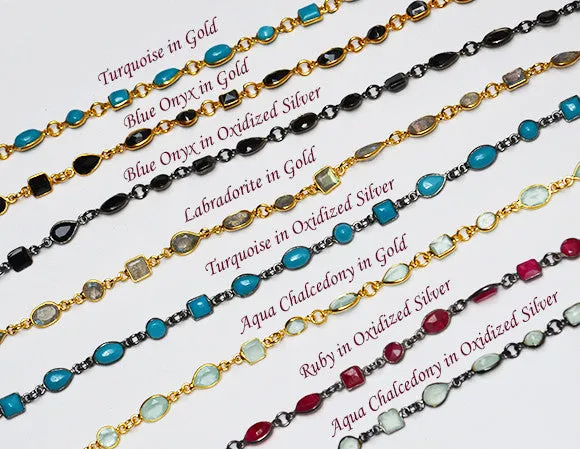 Clear Quartz long station necklace - April Birthstone