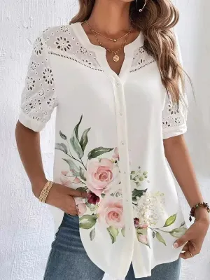 Cordelia - Elegant Short Sleeve Shirt