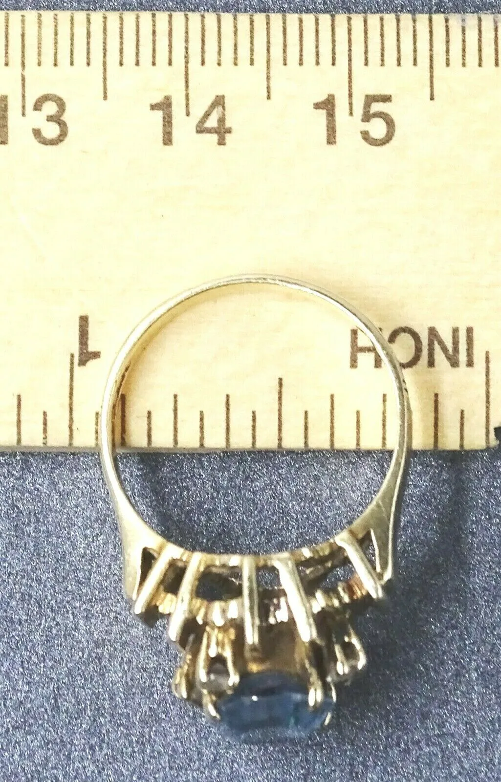 Cubic Zirconia & Topaz 9ct Yellow Gold Art Deco Ring
