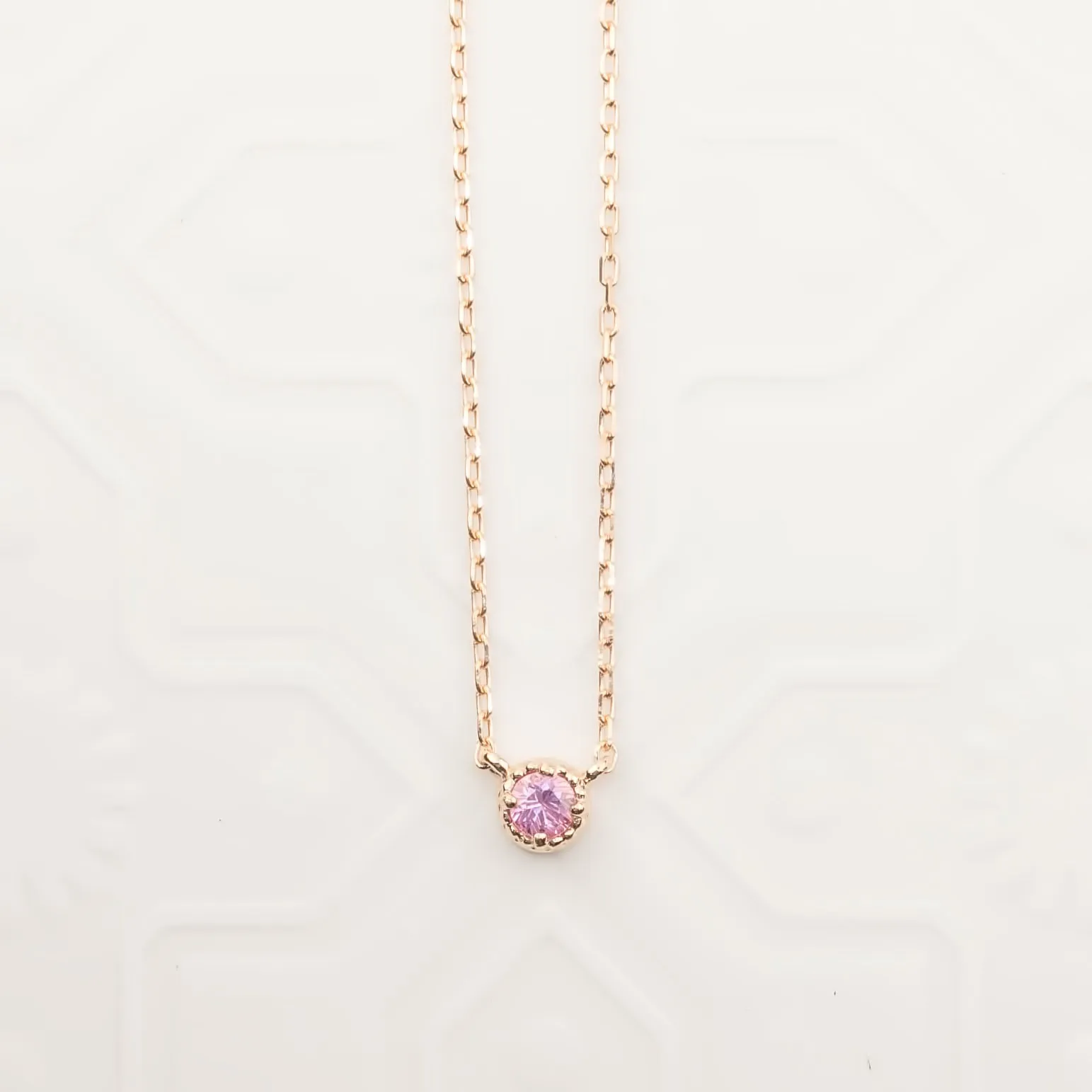 Dahlia Pink Sapphire Solitaire Necklace