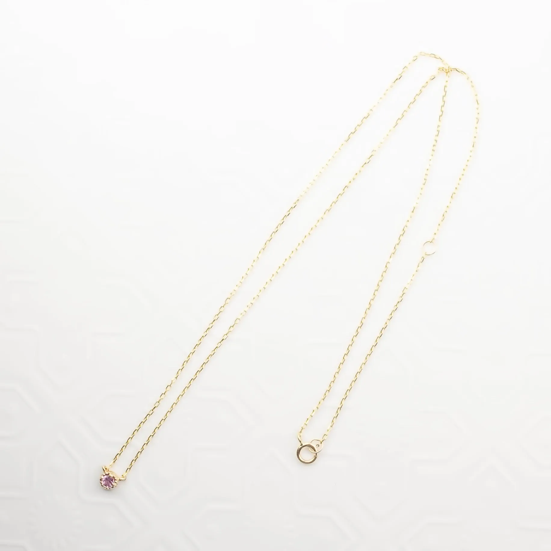 Dahlia Pink Sapphire Solitaire Necklace
