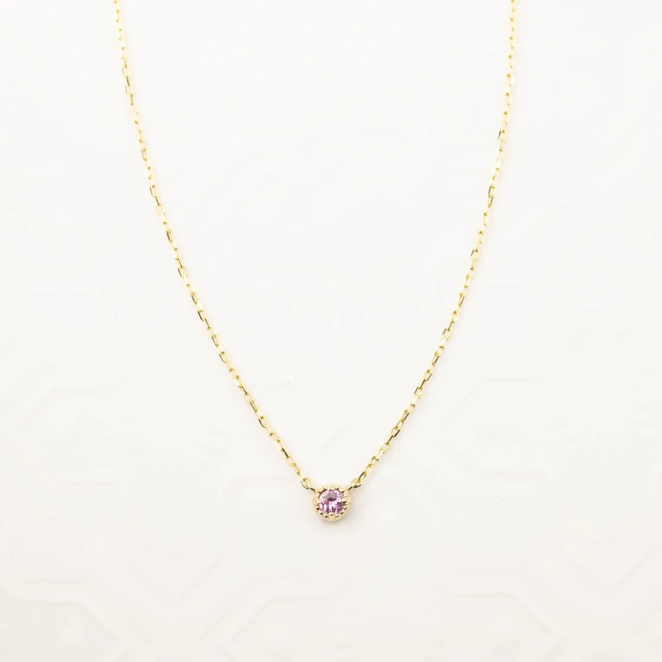 Dahlia Pink Sapphire Solitaire Necklace