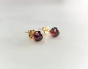 Dainty Garnet Studs