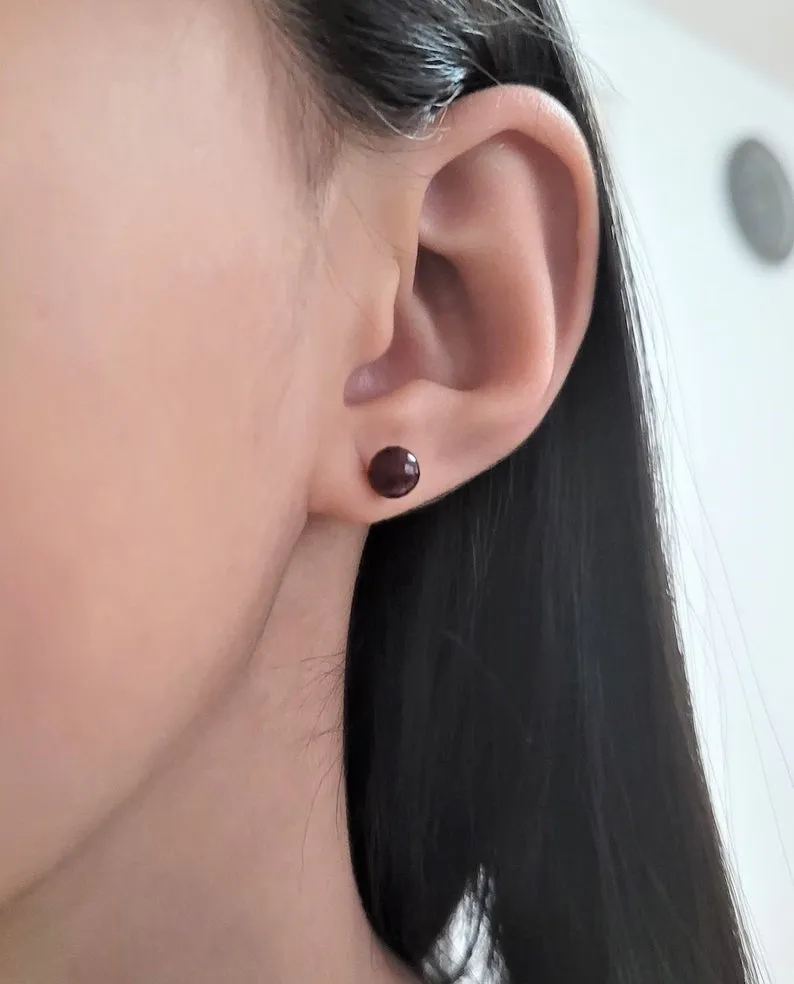 Dainty Garnet Studs