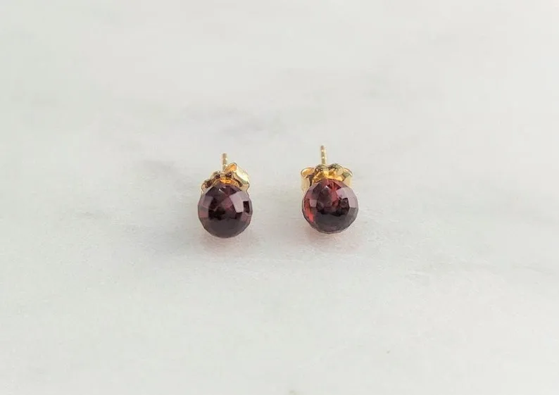 Dainty Garnet Studs