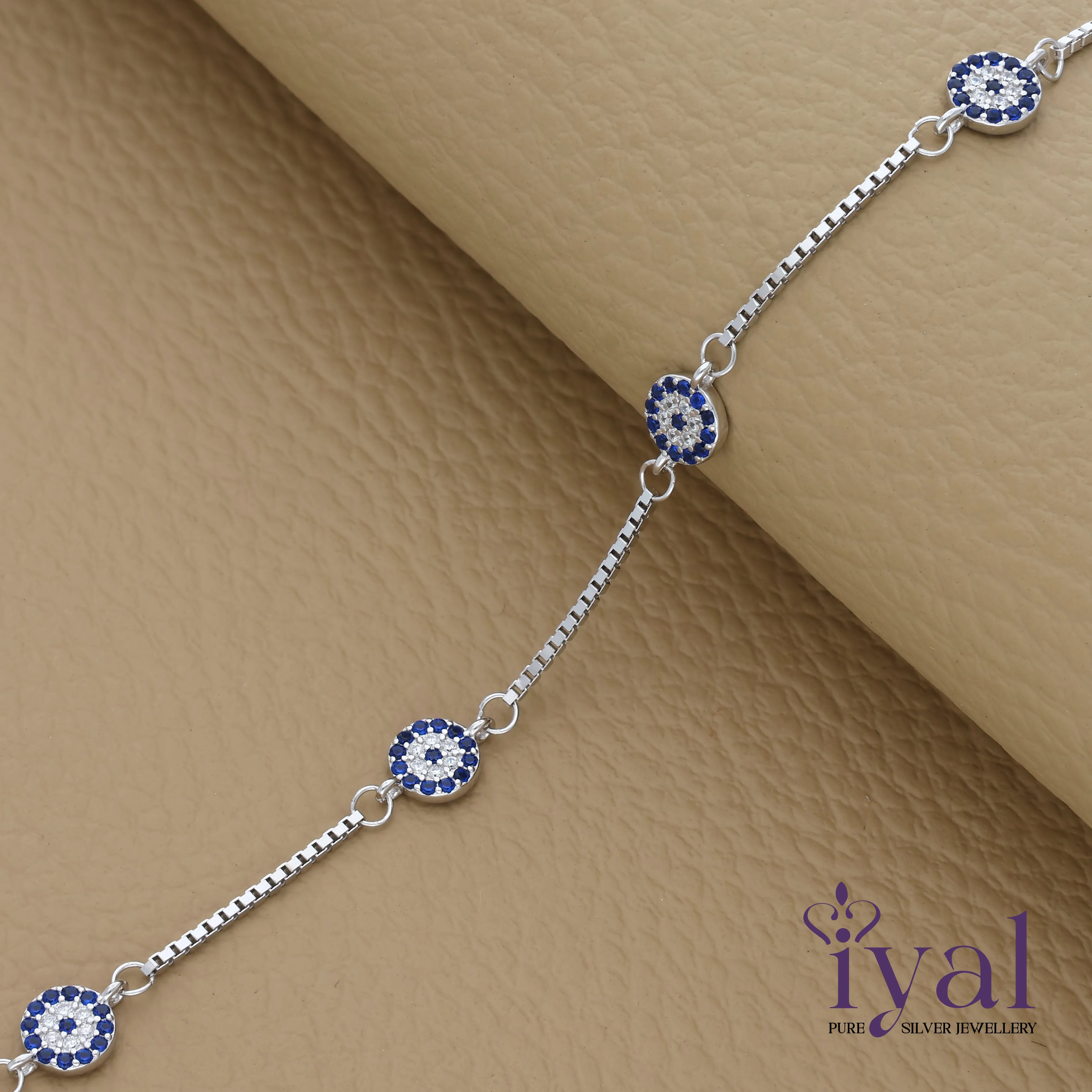 Delightful Evil Eye Minimal Silver Bracelet