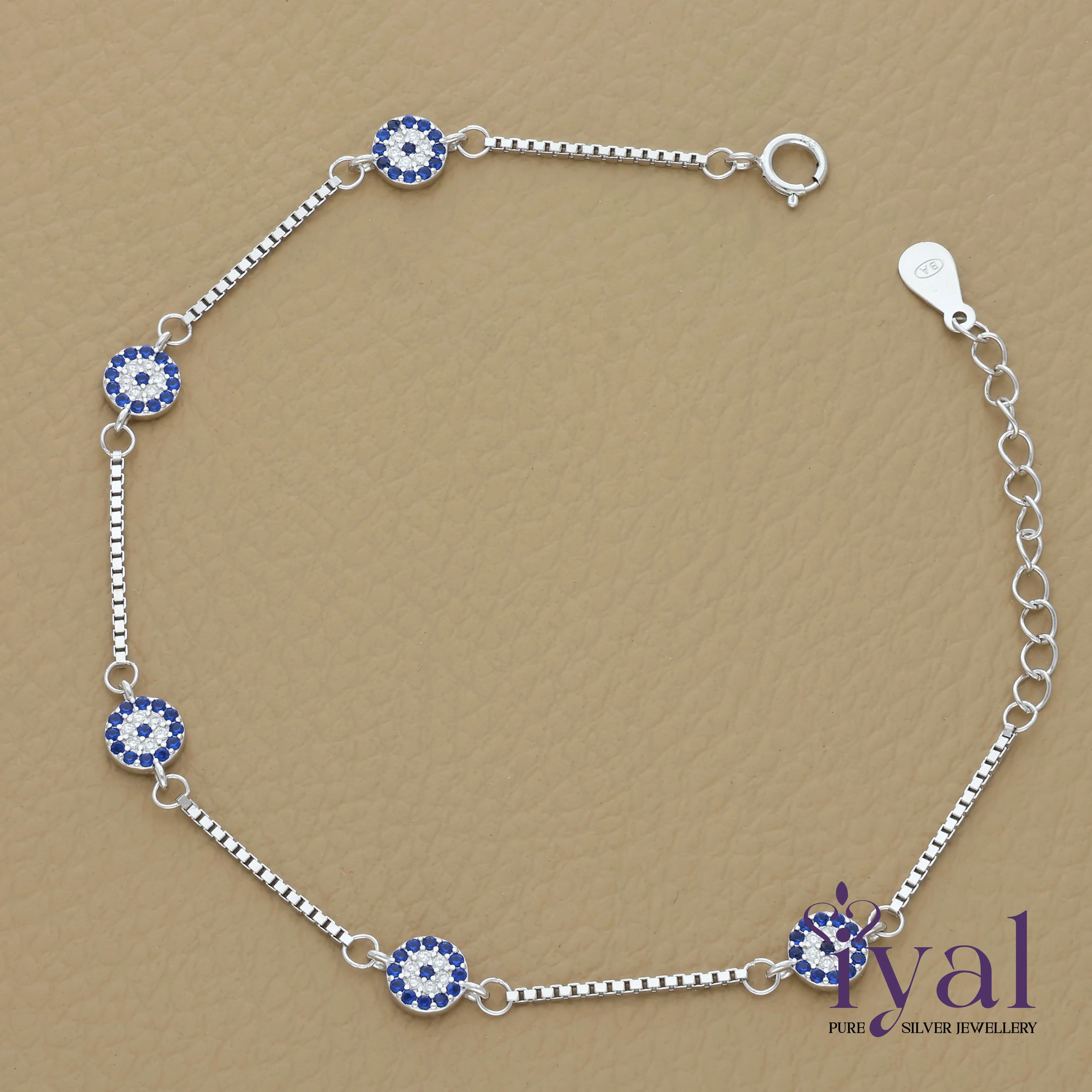 Delightful Evil Eye Minimal Silver Bracelet