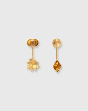 Detachable Drop Earrings in Amber/Gold