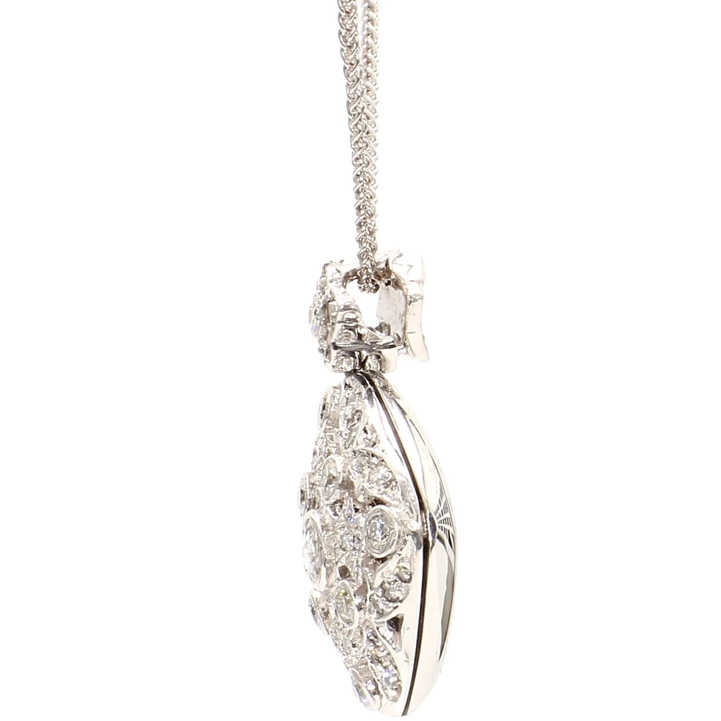 Diamond Encrusted Locket Necklace