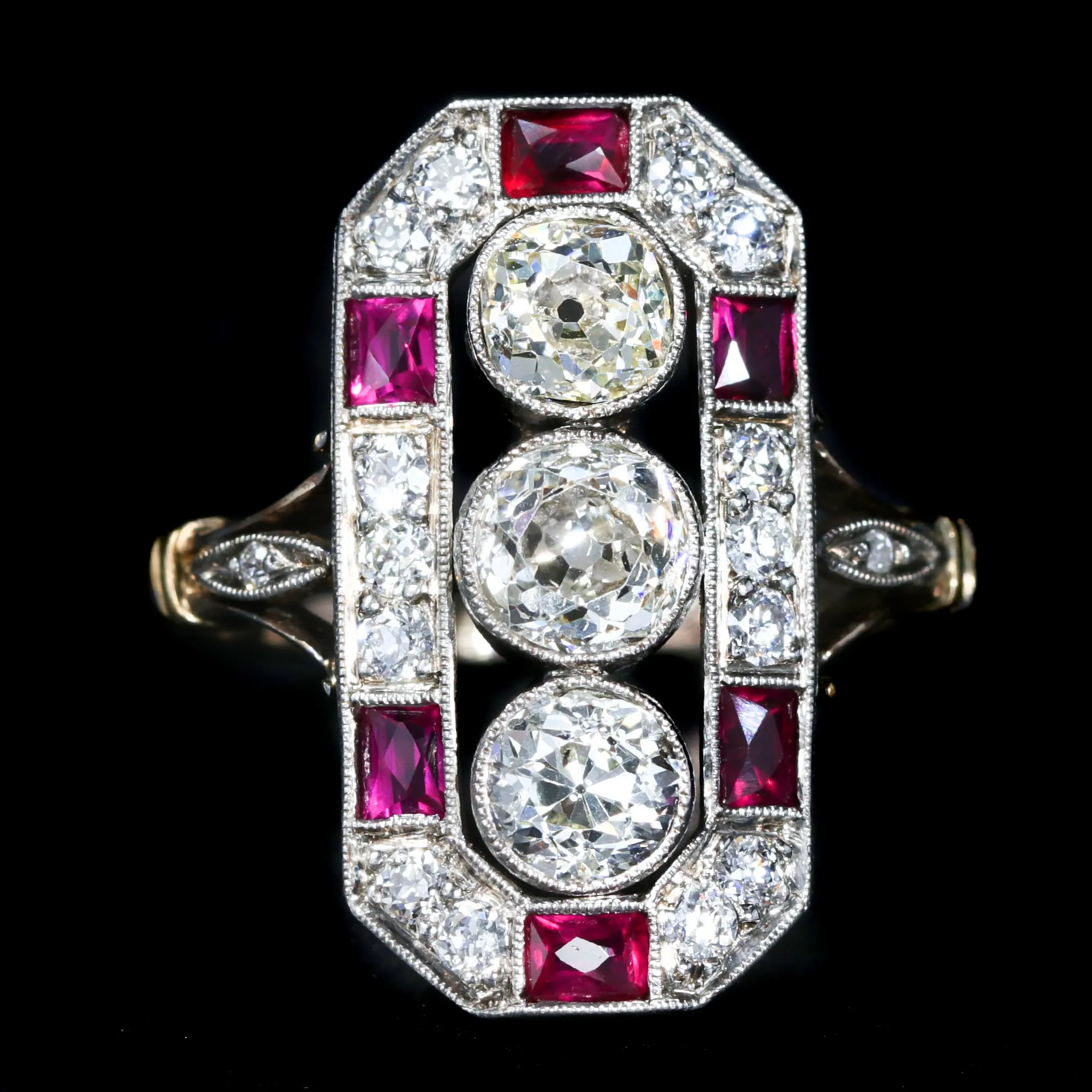 Edwardian 1.61 CTW Diamond and Ruby Ring