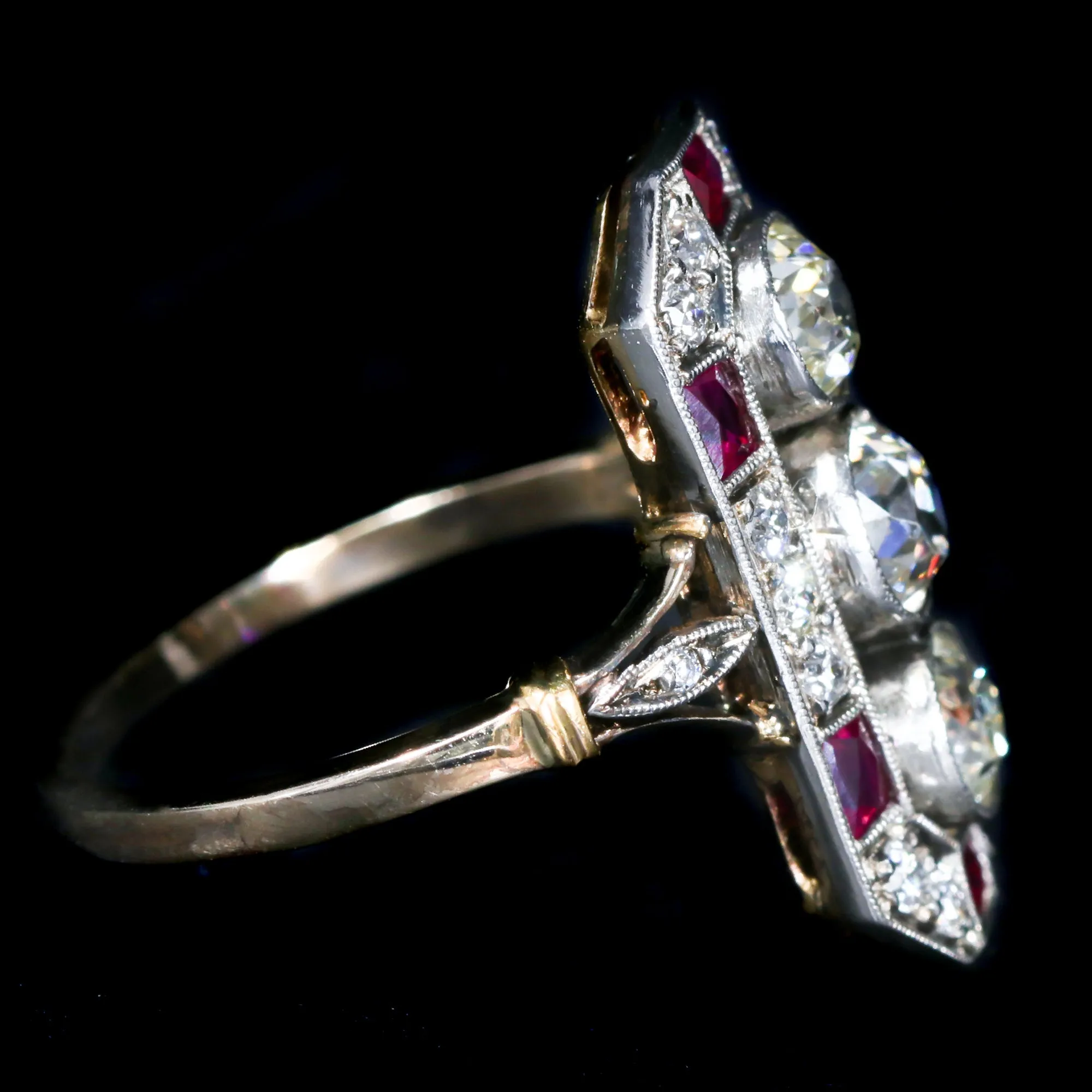 Edwardian 1.61 CTW Diamond and Ruby Ring