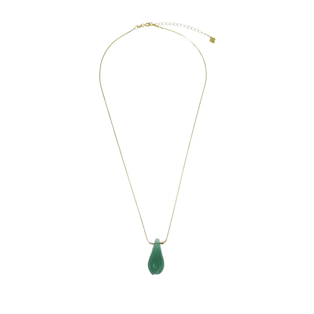 Elf Forest Aventurine Petal Necklace