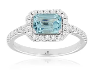 Emerald Cut Aquamarine Ring