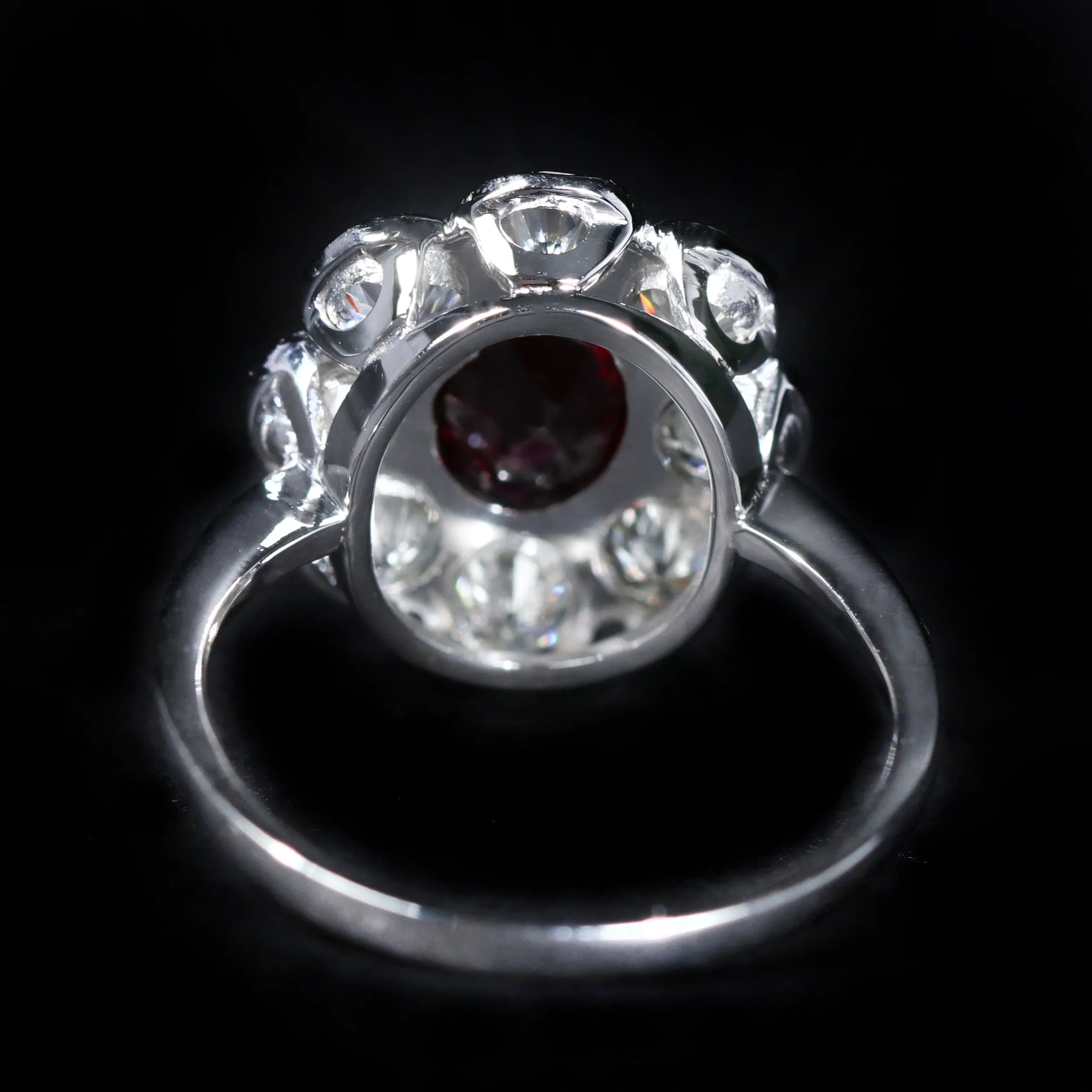 Estate 18K White Gold 1.00 Carat Ruby and Diamond Ring