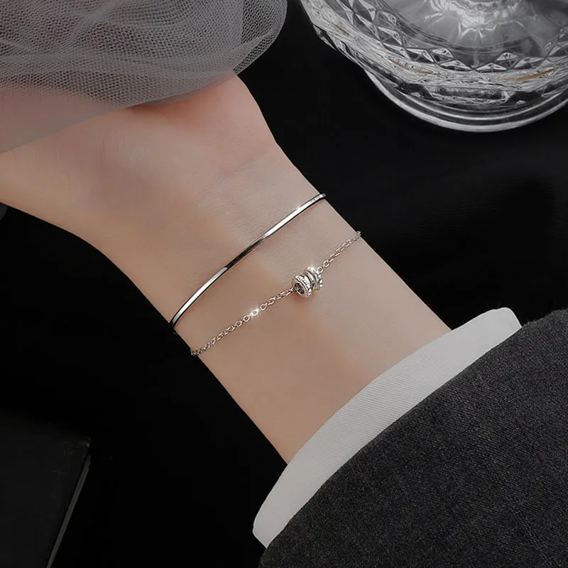 Exquisite Small Cylinder Zircon Bracelet Hand Jewelry