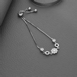 Floral Slider Silver Bracelet