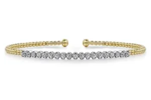 Gabriel & Co. Two-Tone Diamond Bar 'Bujukan' Cuff Bracelet