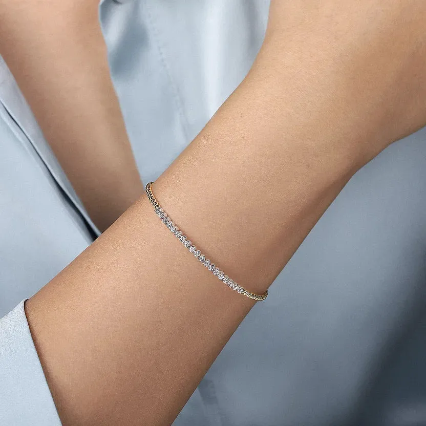 Gabriel & Co. Two-Tone Diamond Bar 'Bujukan' Cuff Bracelet