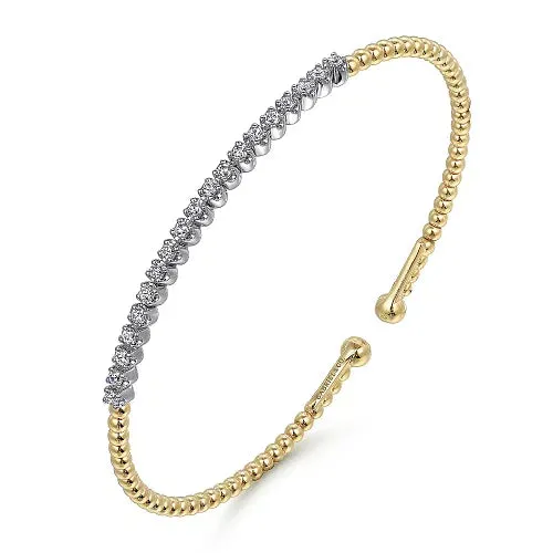 Gabriel & Co. Two-Tone Diamond Bar 'Bujukan' Cuff Bracelet