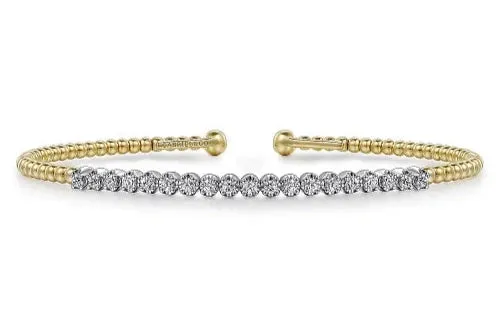 Gabriel & Co. Two-Tone Diamond Bar 'Bujukan' Cuff Bracelet