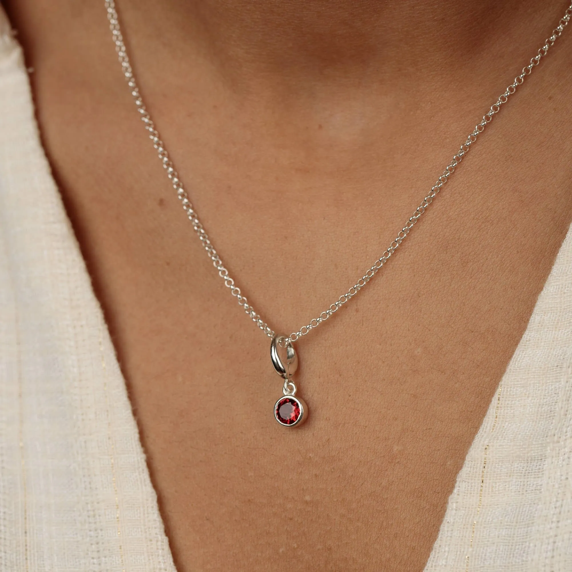 Garnet Charm - January Birthstone