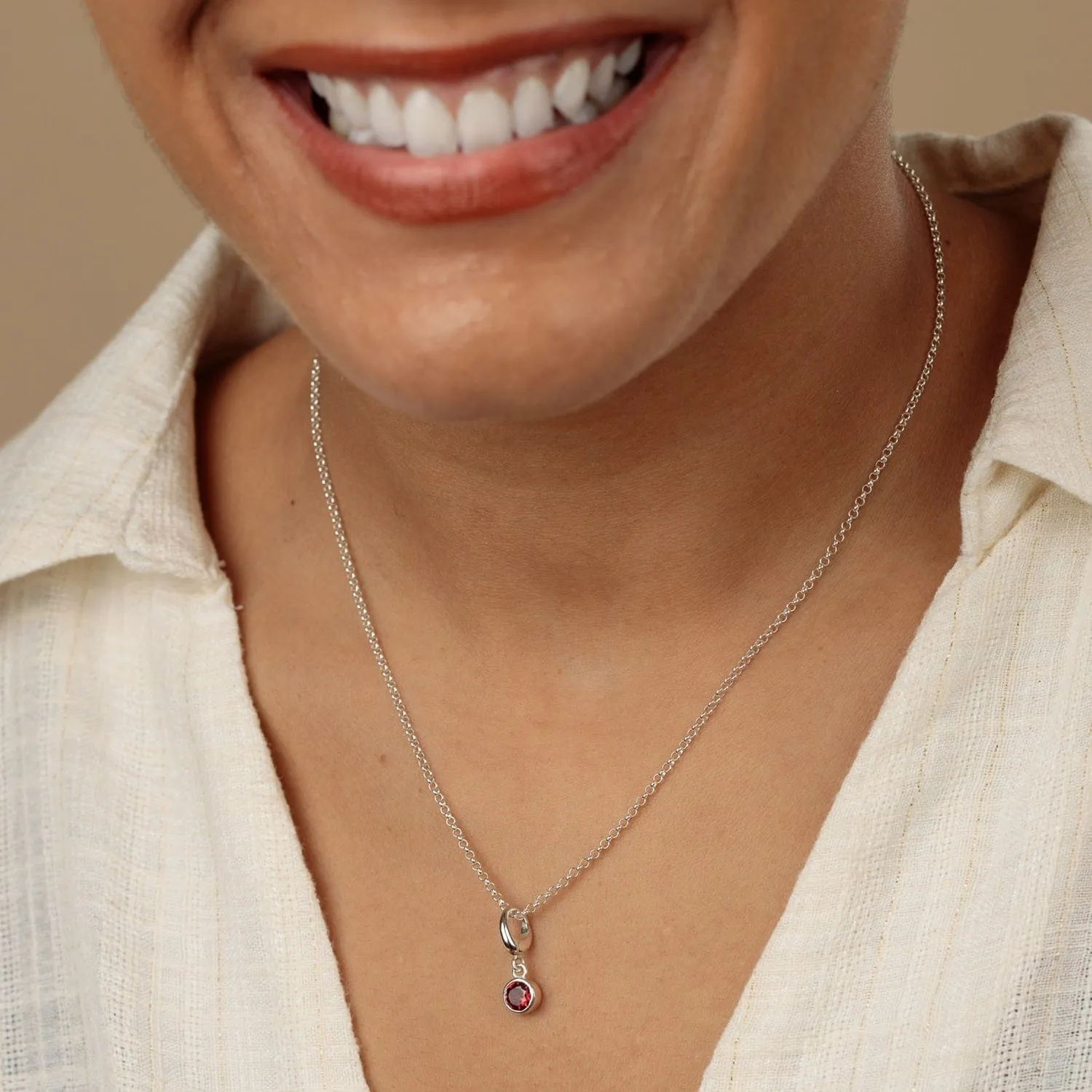 Garnet Charm - January Birthstone