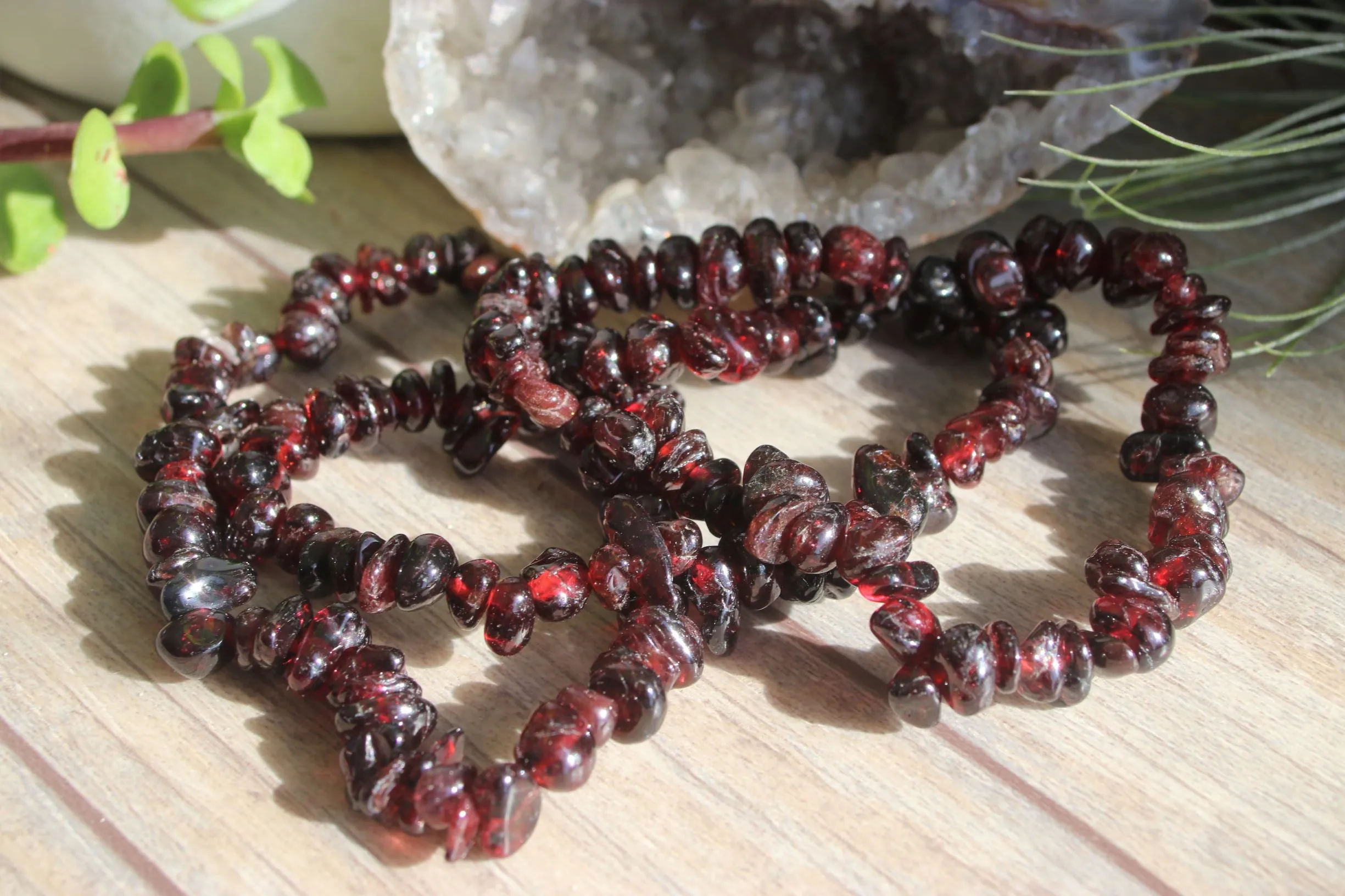Garnet Chip Bracelet