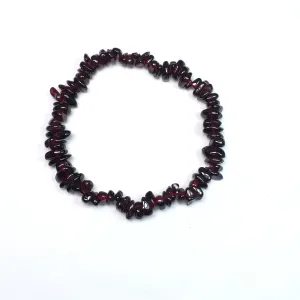 Garnet Chips 5X8mm Bracelet