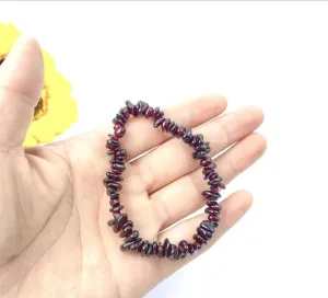 Garnet Crystal Chip Bracelet