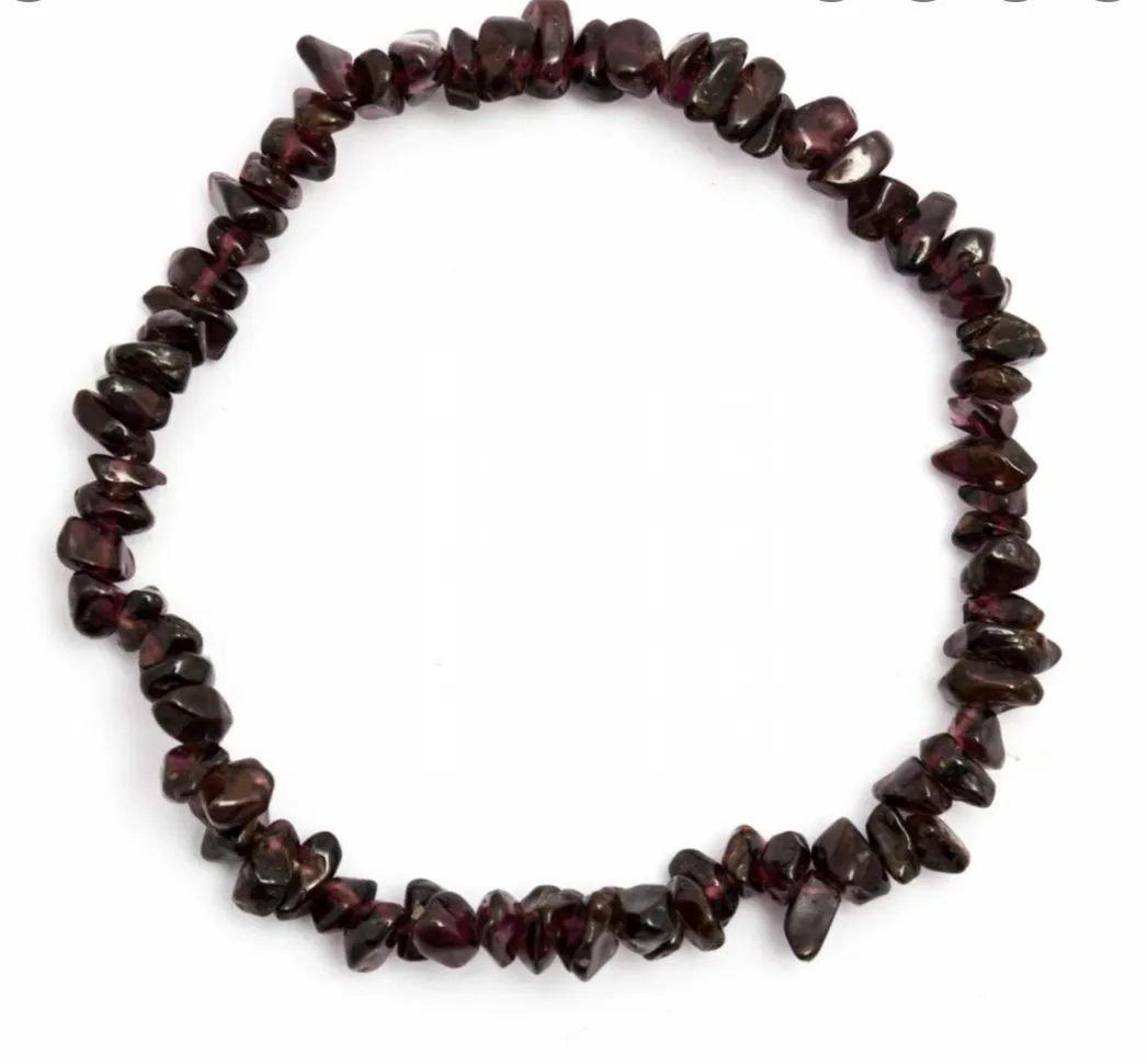 Garnet Crystal Chip Bracelet