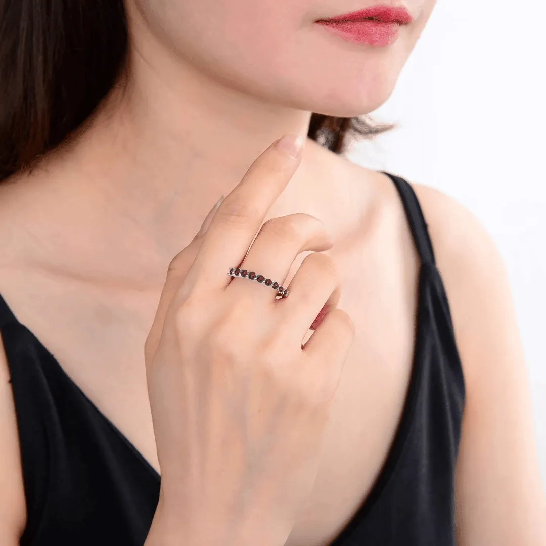 Garnet Half Eternity Ring