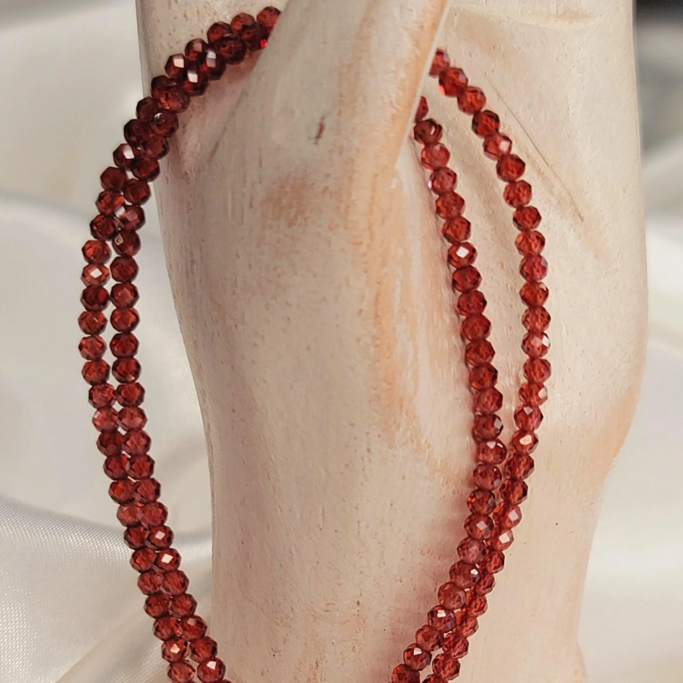 Garnet Micro Faceted Bracelet for Grounding, Health and Strength