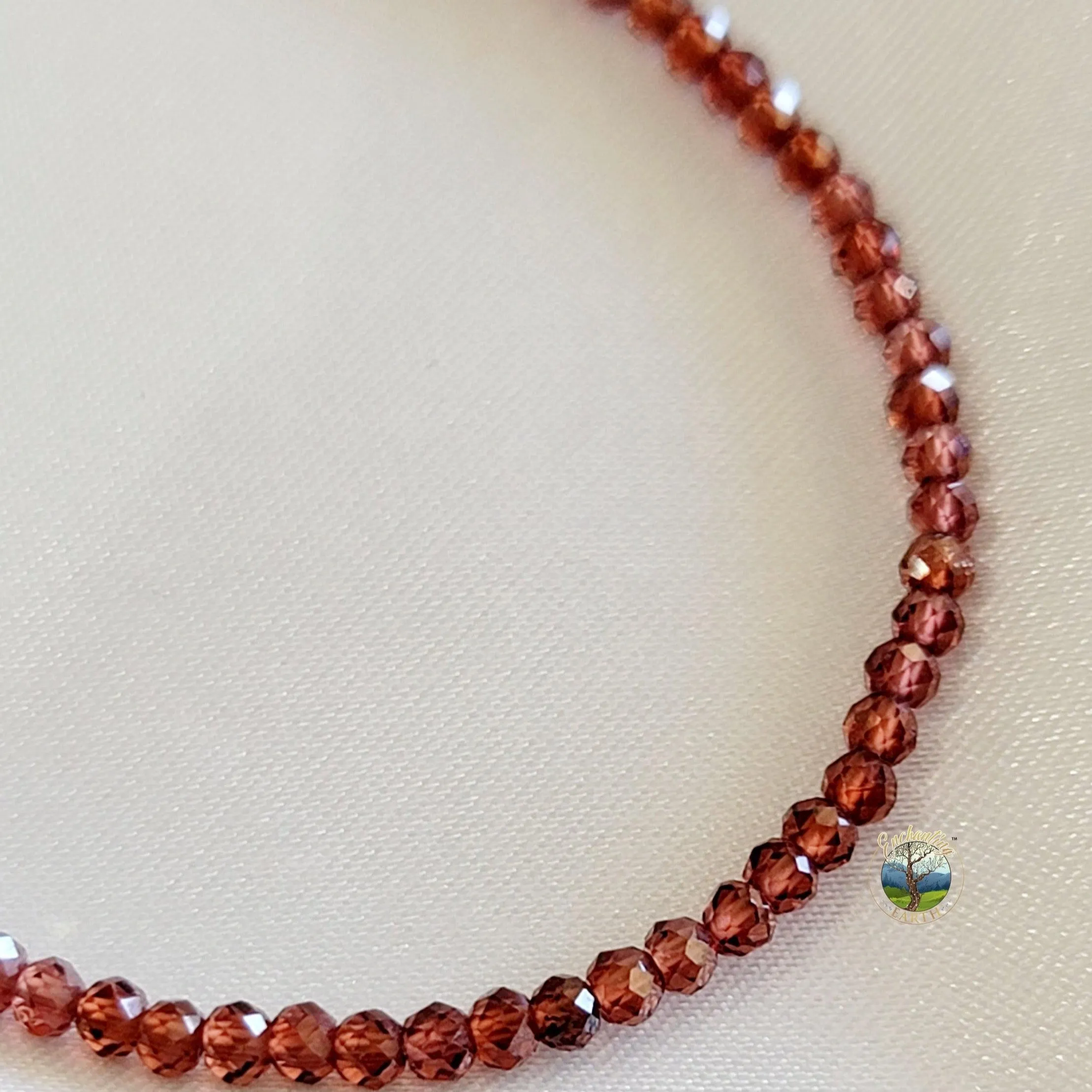 Garnet Micro Faceted Bracelet for Grounding, Health and Strength