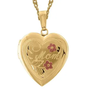 Gold "Mom" Heart Locket