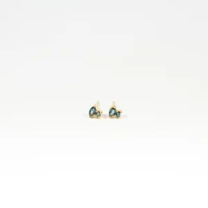 Gold Vermeil Blue Topaz Marquis & Round Combo Studs