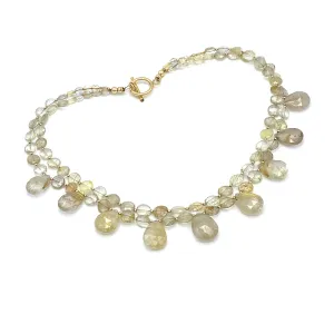 Golden Rutilated Quartz Briolette Necklace