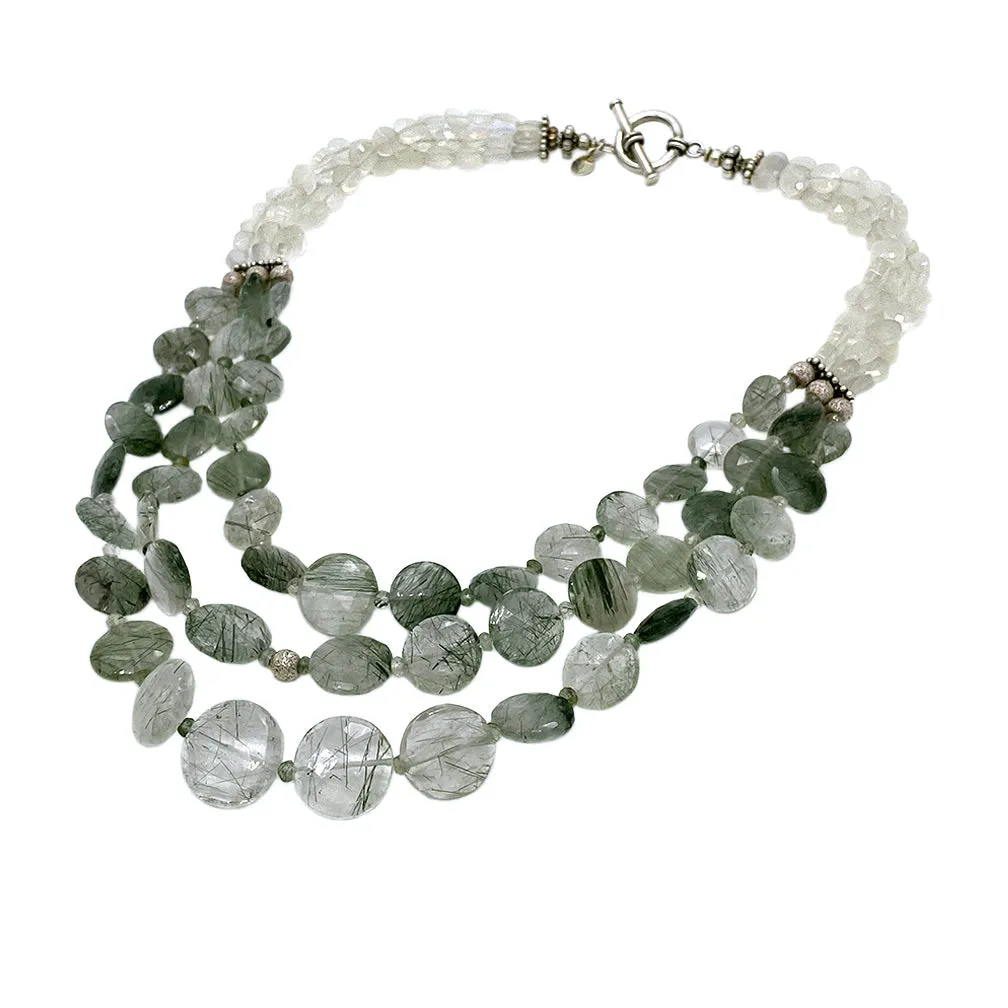 Green Tourmalinated Quartz Necklace