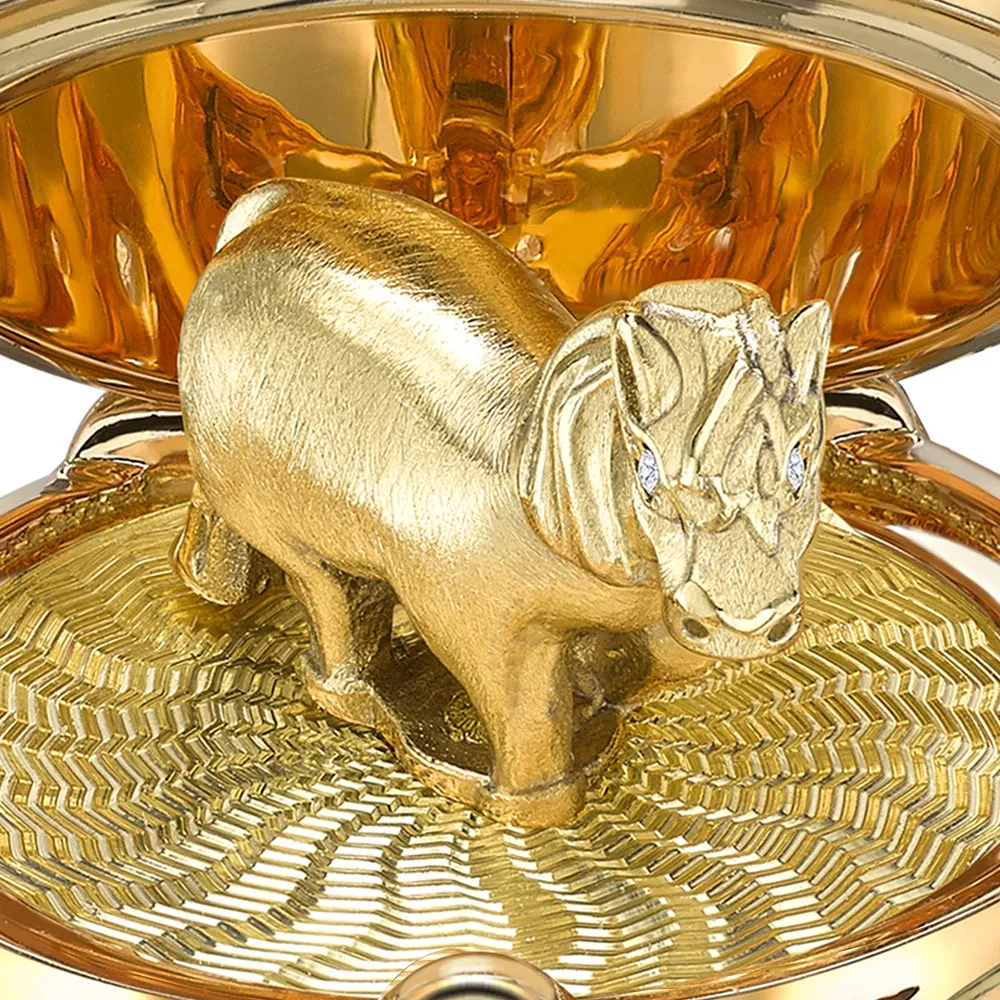 Guilloché Enamel Year of the Horse Surprise Locket