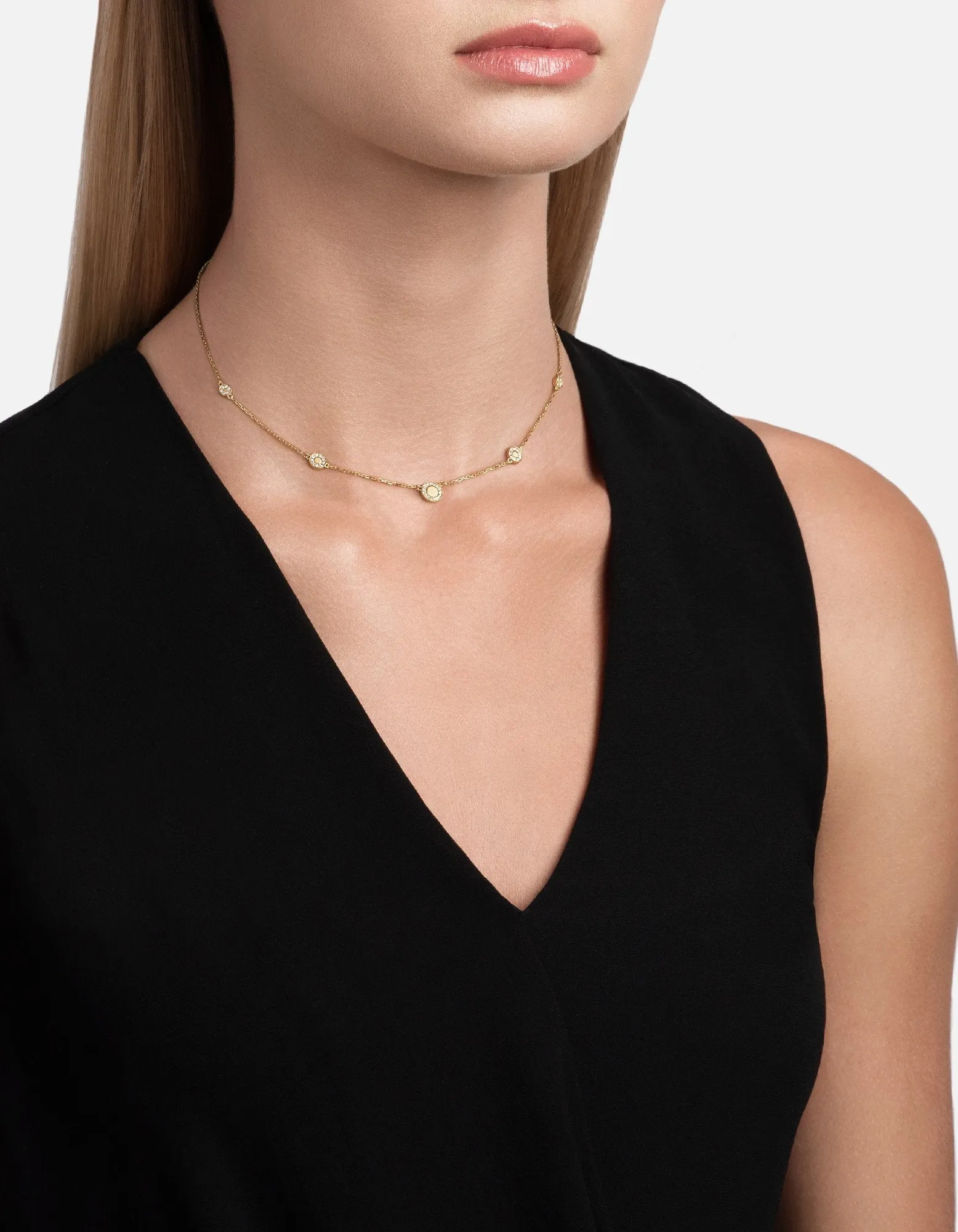 Halo Necklace, Gold Vermeil/Sapphire