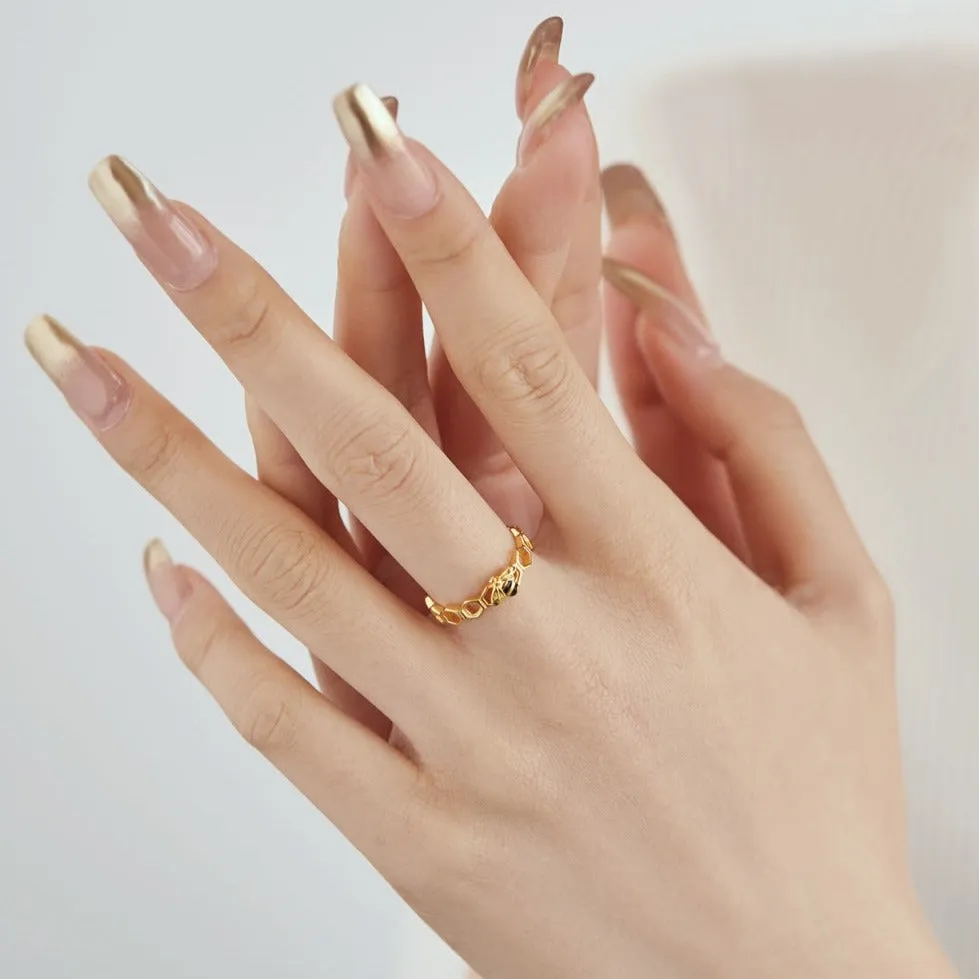 Hollow Honeycomb Bumblebee Ring