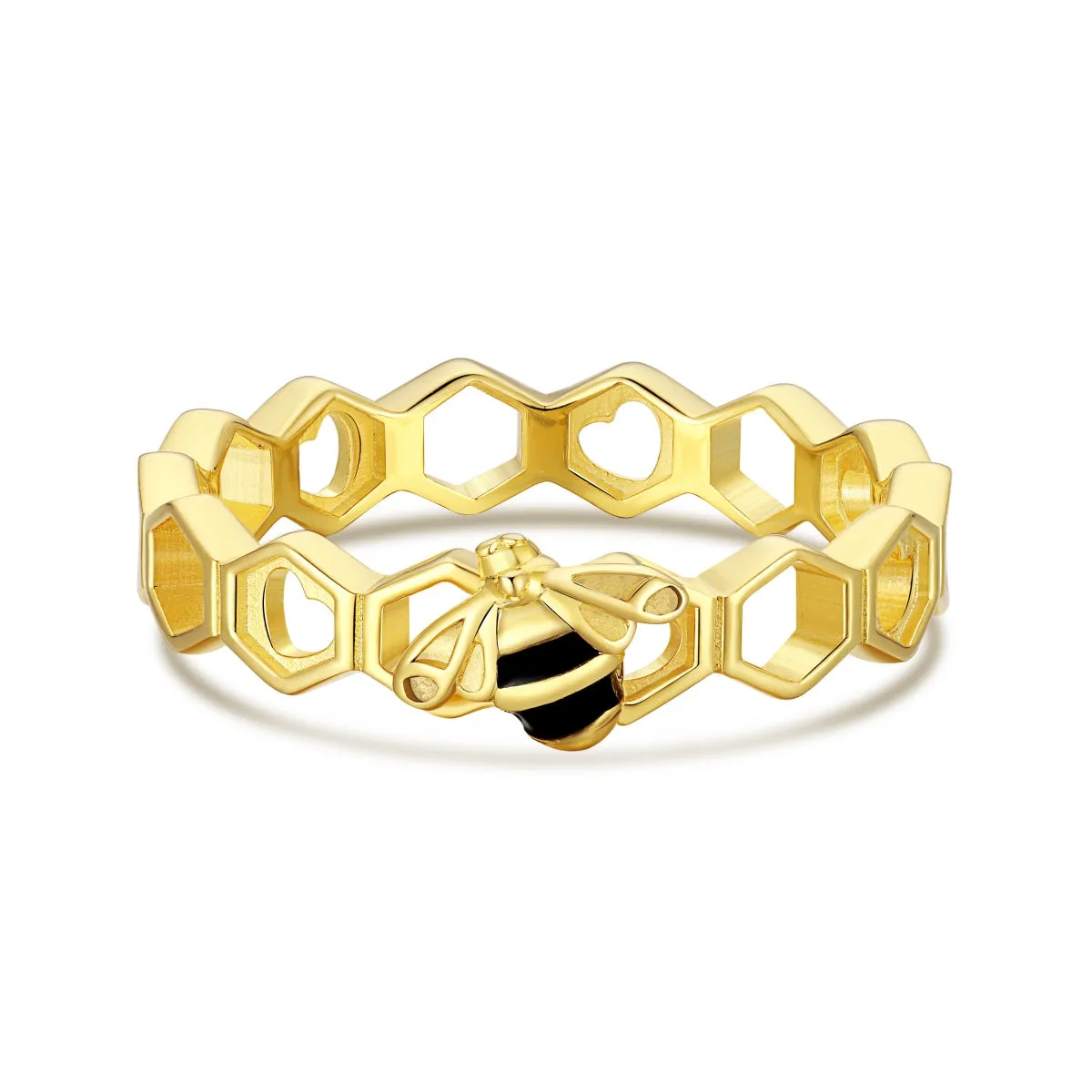 Hollow Honeycomb Bumblebee Ring
