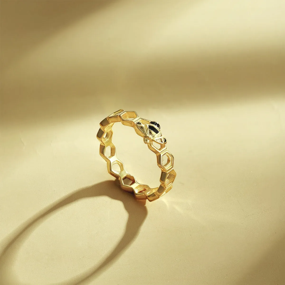 Hollow Honeycomb Bumblebee Ring
