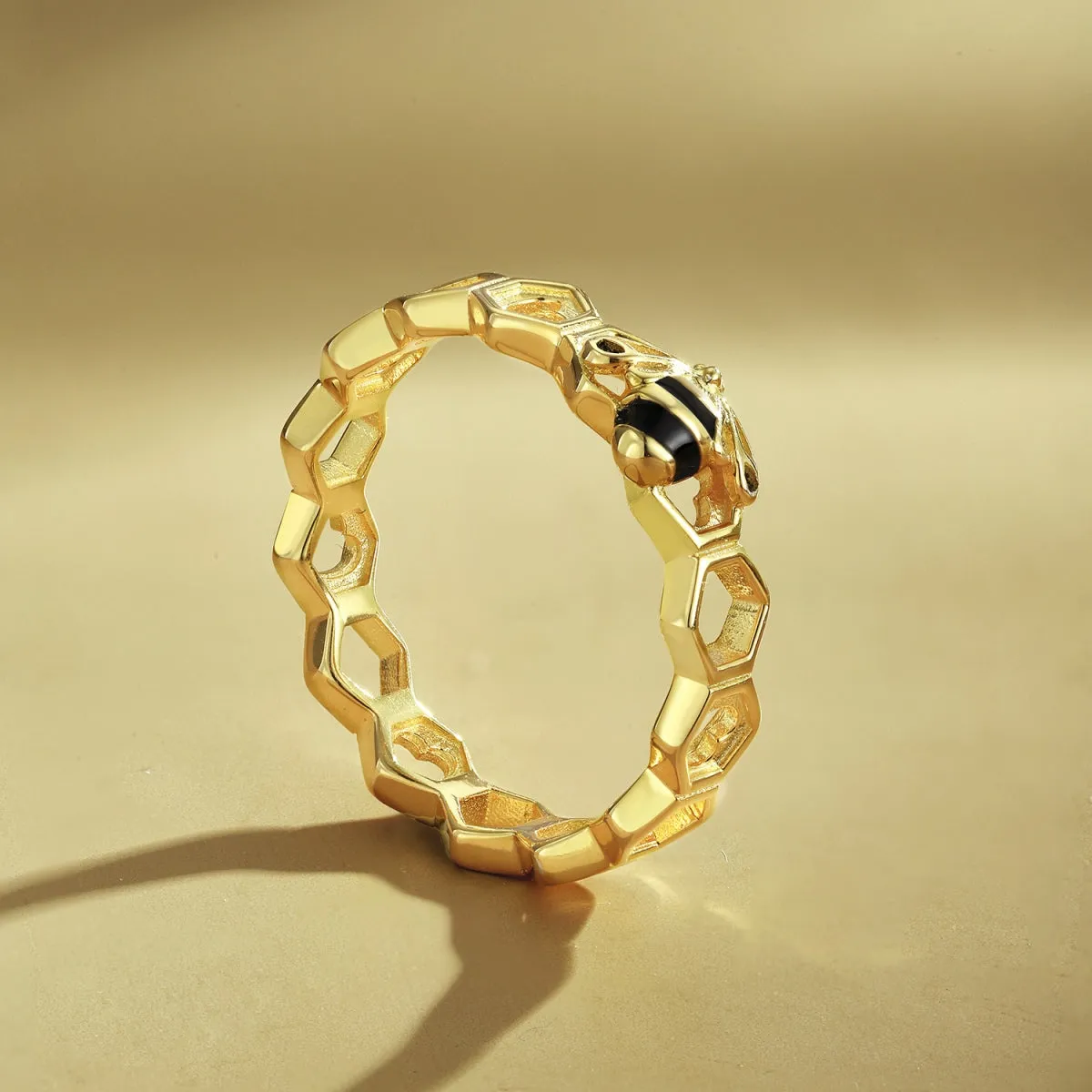 Hollow Honeycomb Bumblebee Ring