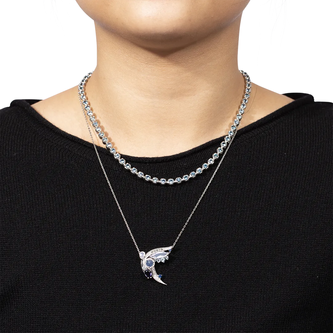 Ingot Eternity Sapphire Necklace